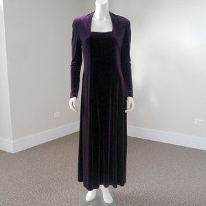 Coldwater Creek Purple Velvet Maxi Dress